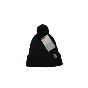 Free Country Ladies Black Knit Poofball Hat